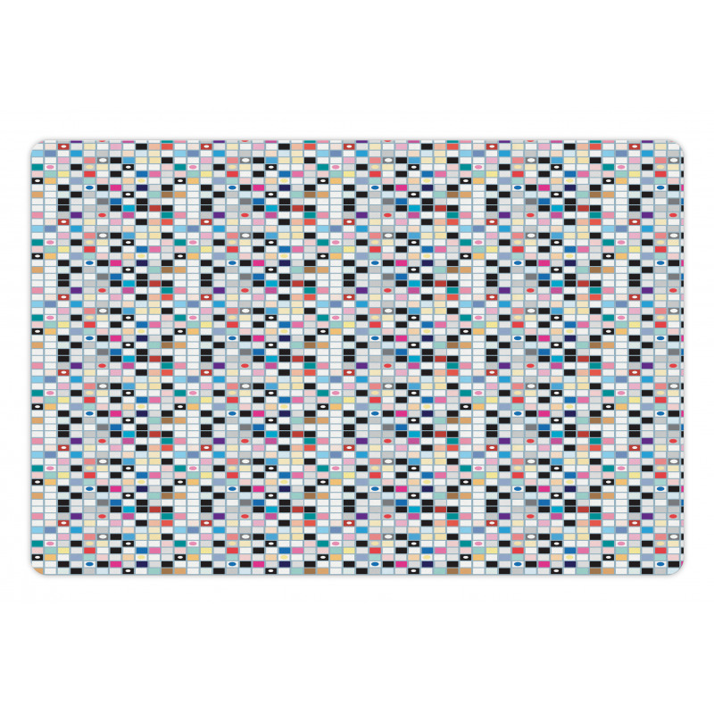 Colorful Shapes Pattern Pet Mat