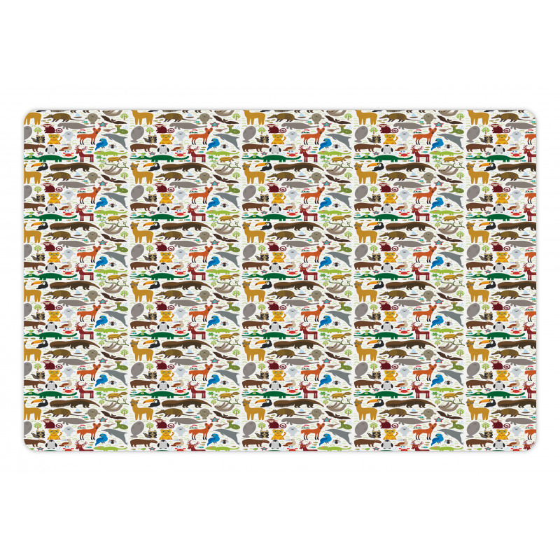 South America Animals Pet Mat