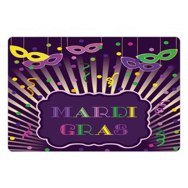 Mardi Gras Cartoon Pet Mat