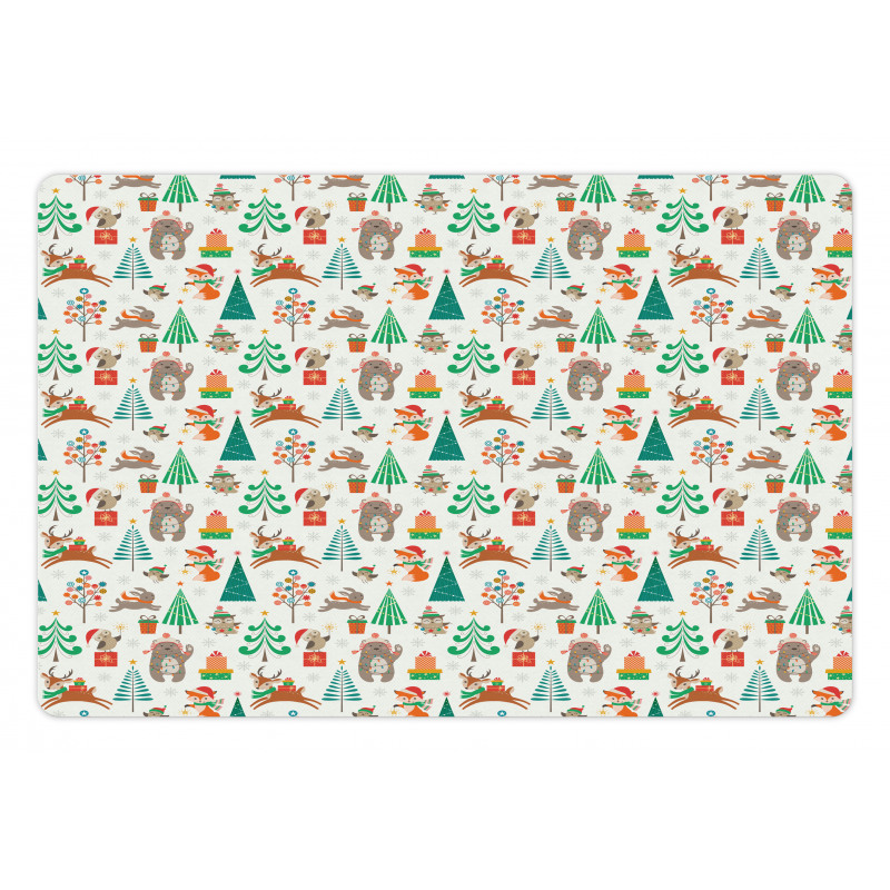 Tree Presents Animals Pet Mat