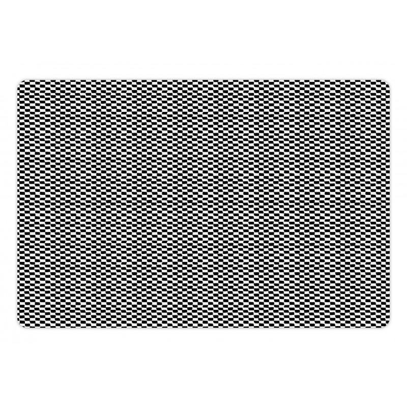 Checkered Abstract Style Pet Mat