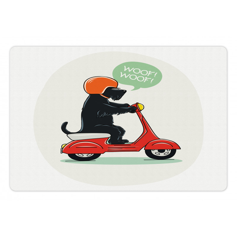 Scooter Ridding Puppies Pet Mat