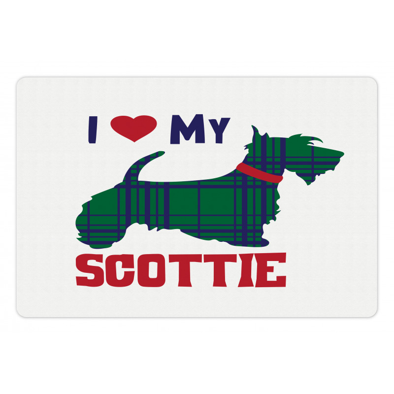 I Heart My Scottie Text Pet Mat