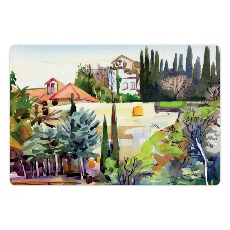 Tuscany Village Scenery Pet Mat