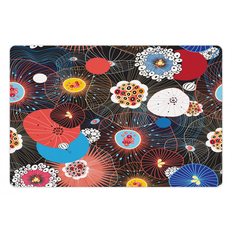 Psychedelic Floral Pattern Pet Mat