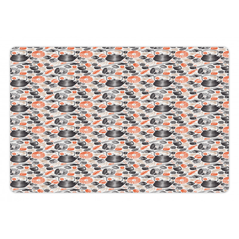 Shrimps Rolls and Wasabi Food Pet Mat