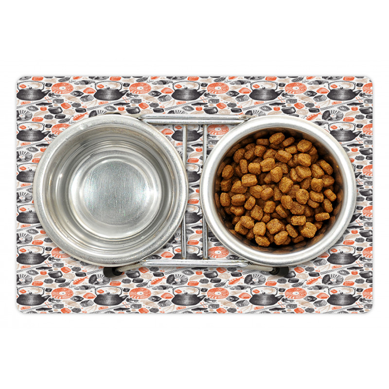 Shrimps Rolls and Wasabi Food Pet Mat