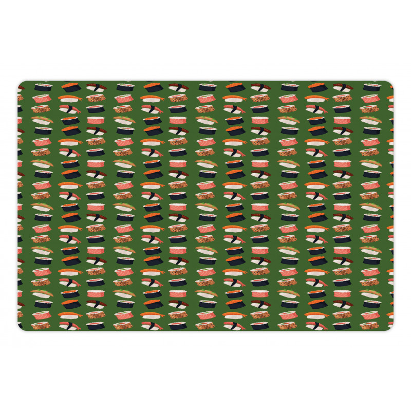 Seafood Rolls on Green Shade Pet Mat