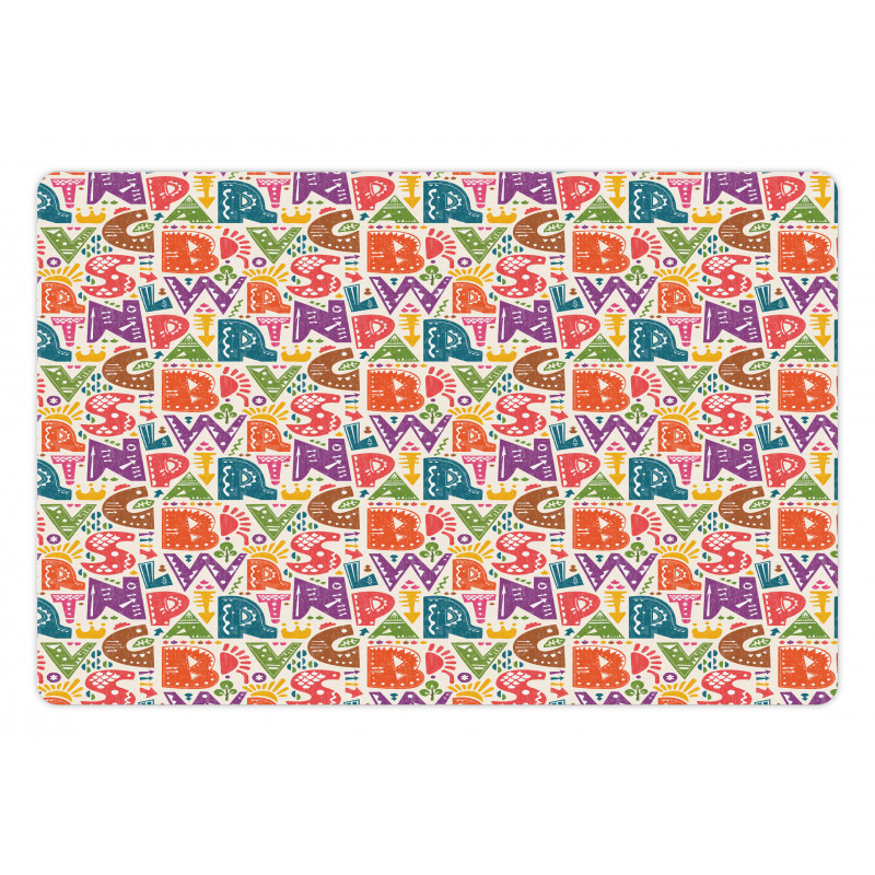 Capital Letters Doodles Pet Mat