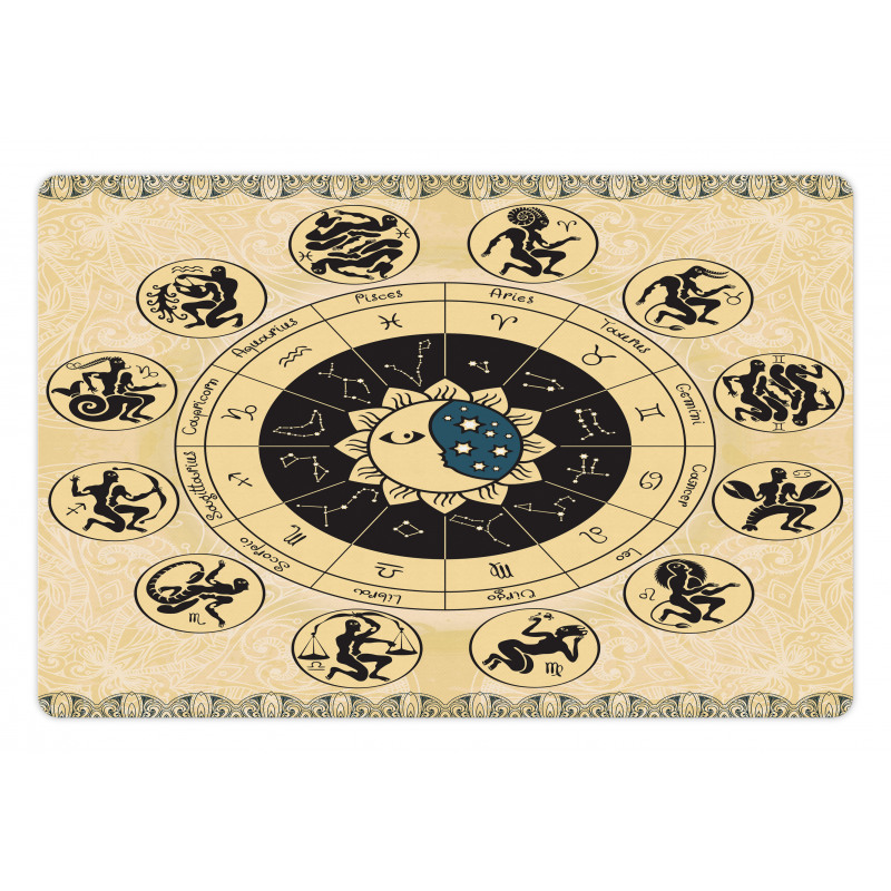 Mystic Horoscope Wheel Art Pet Mat