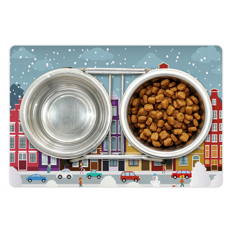 Dutch Town in the Winter Pet Mat