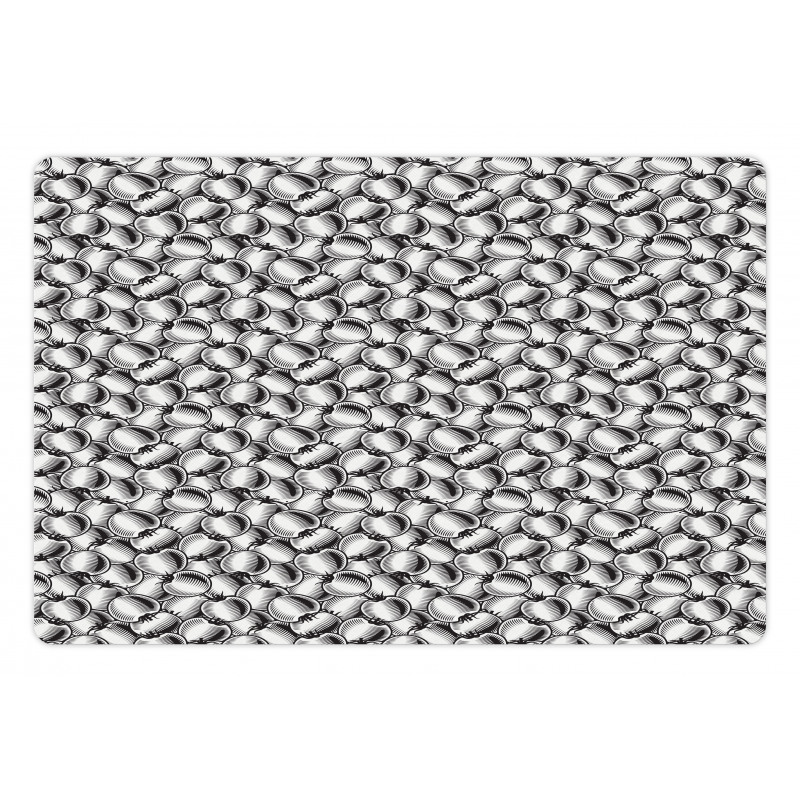 Monochrome Vegetable Pile Pet Mat