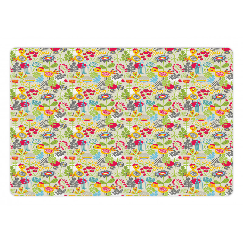 Nursery Bird and Flowers Pet Mat