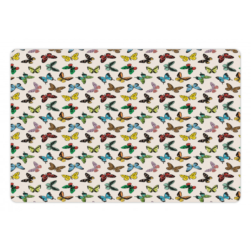 Colorful Butterflies Fun Pet Mat