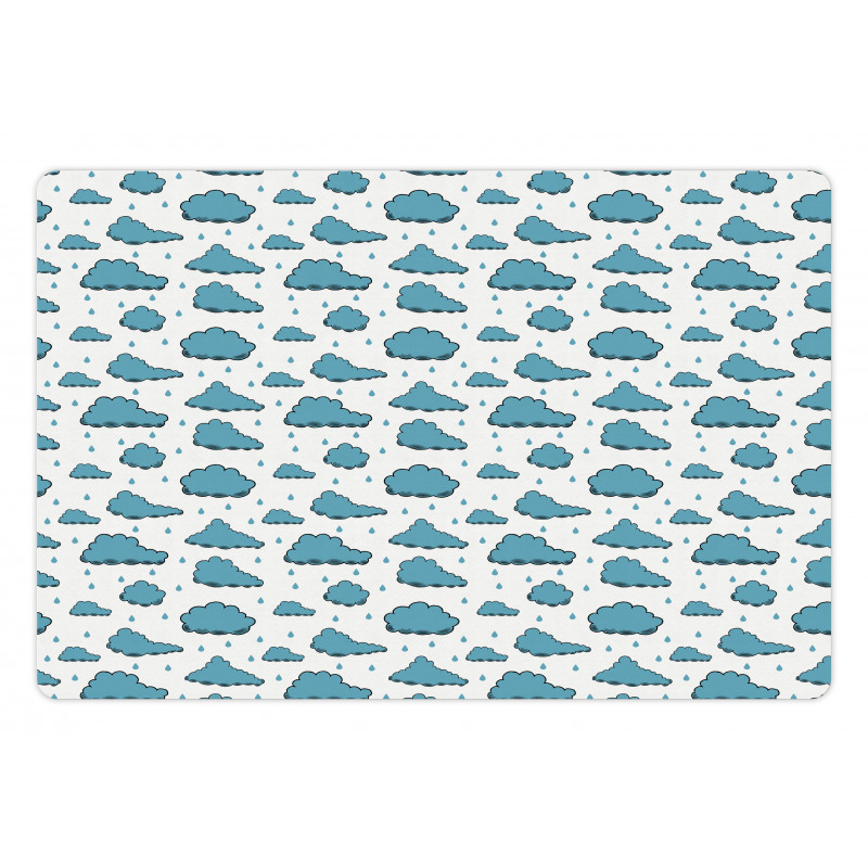 Rain Drops and Clouds Pet Mat