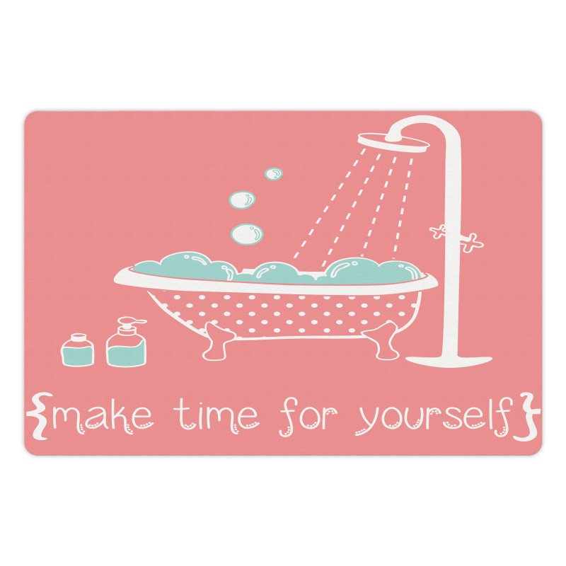 Tub with Inspirational Saying Pet Mat