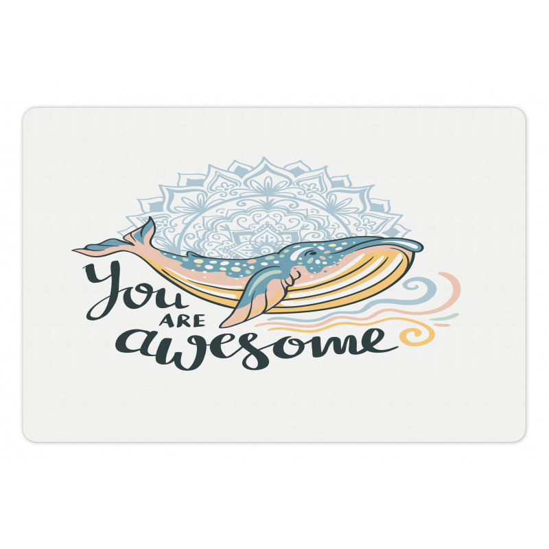 Whale Waves Pastel Pet Mat