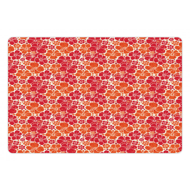 Grunge Petal Silhouettes Pet Mat