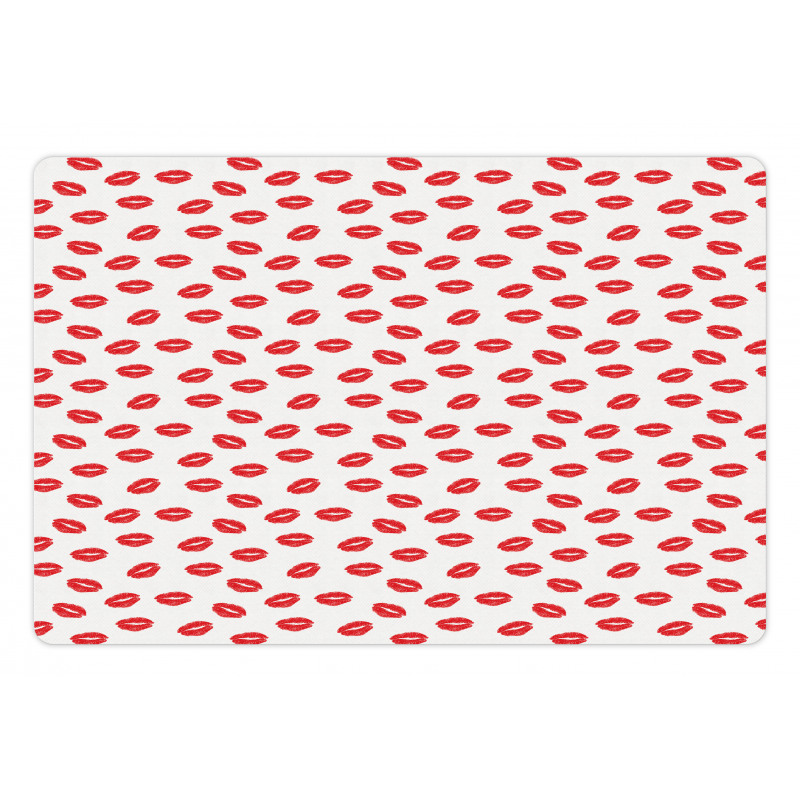 Red Kisses Imprint Pet Mat