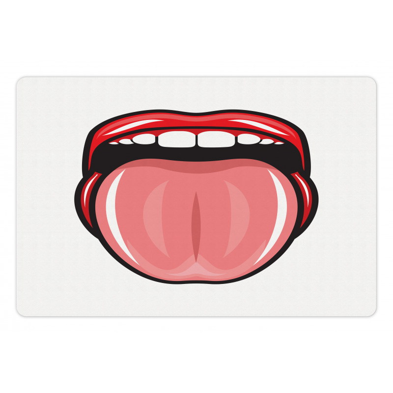 Open Mouth Tongue out Image Pet Mat