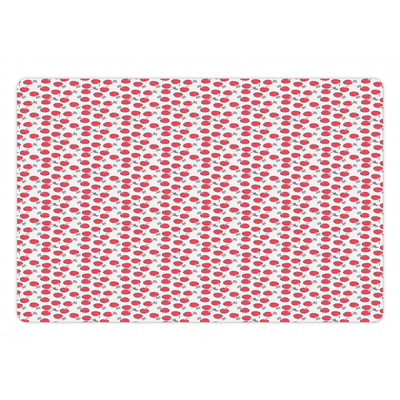 Simplistic Red Berry Pattern Pet Mat