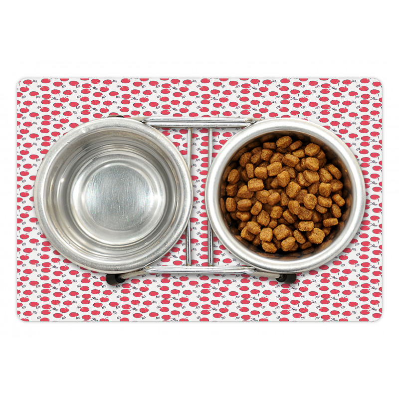 Simplistic Red Berry Pattern Pet Mat