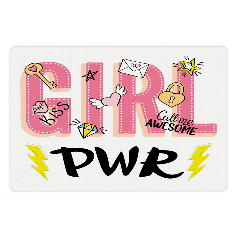 Girl Power with Hearts Pet Mat