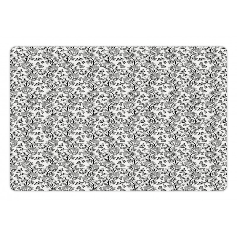 Floral Ornamental Design Pet Mat