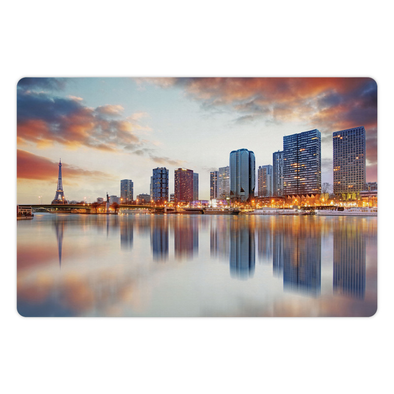 Buildings Dawn Reflection Pet Mat