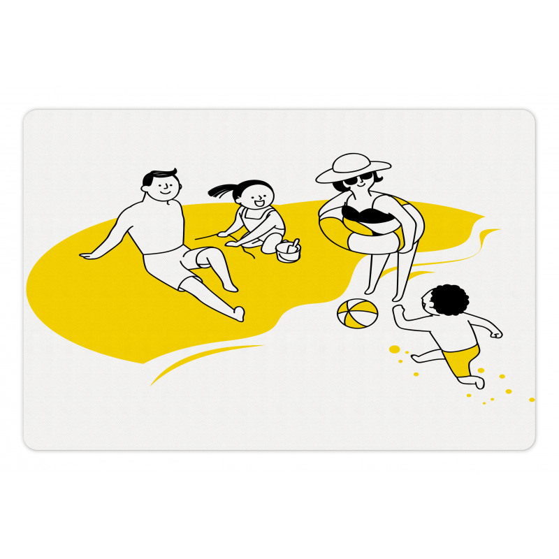 Happy Family at the Beach Pet Mat