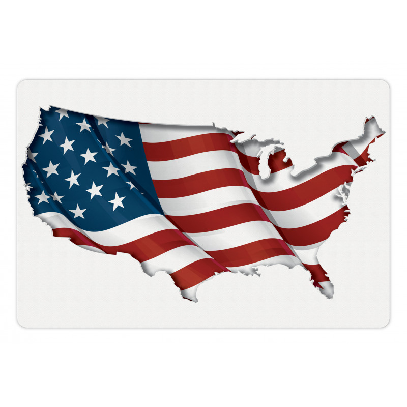 Patriotic Waving USA Flag Pet Mat