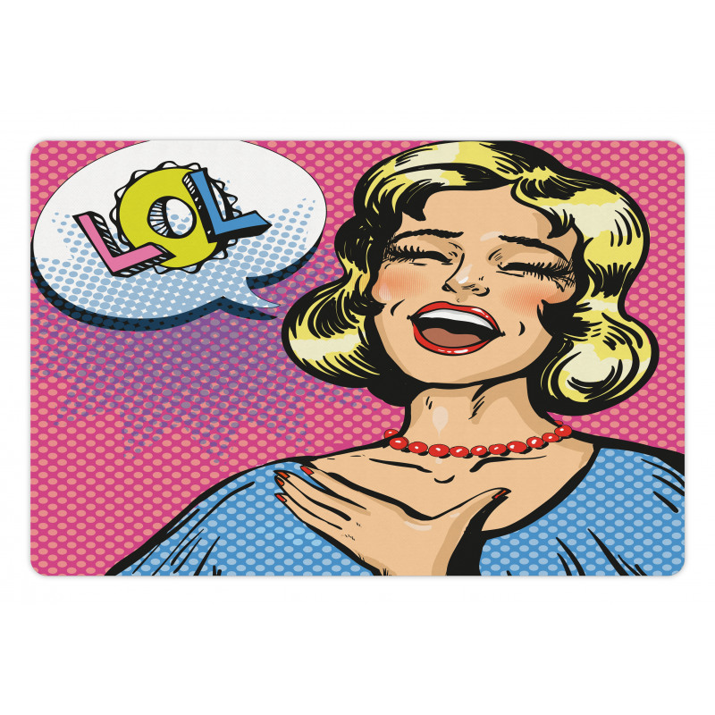 Laughing Woman with Closed Eyes Pet Mat