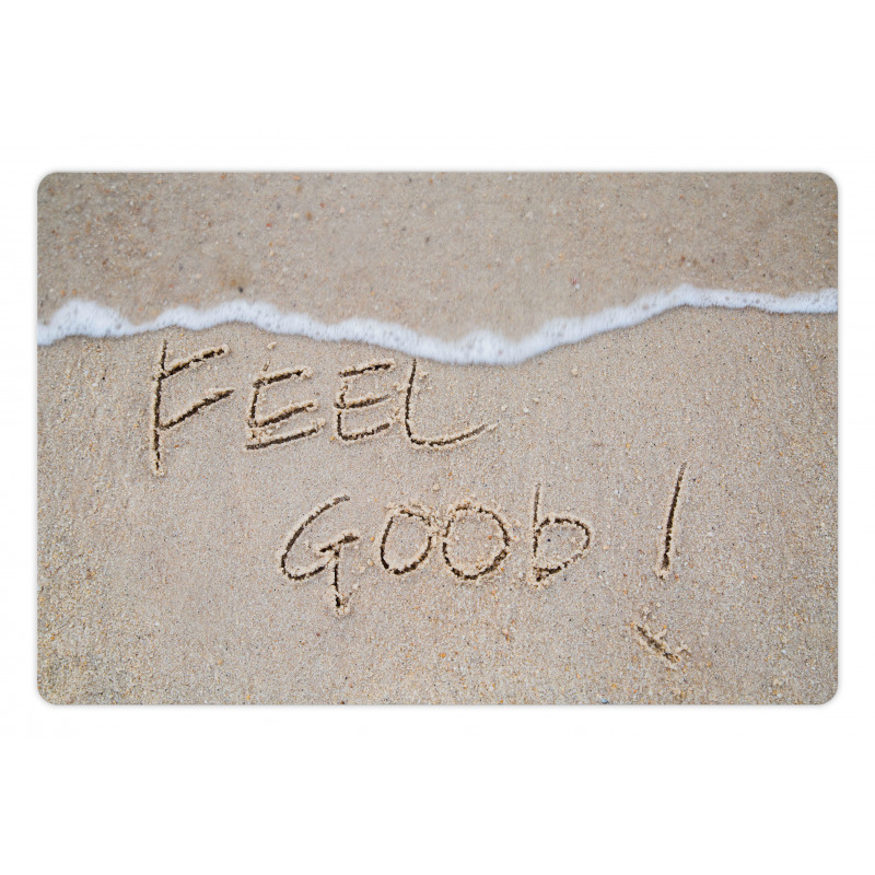 Text on Sand Beach Summer Pet Mat