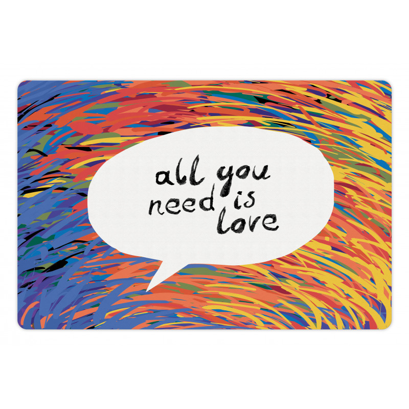 Watercolored Speech Bubble Pet Mat