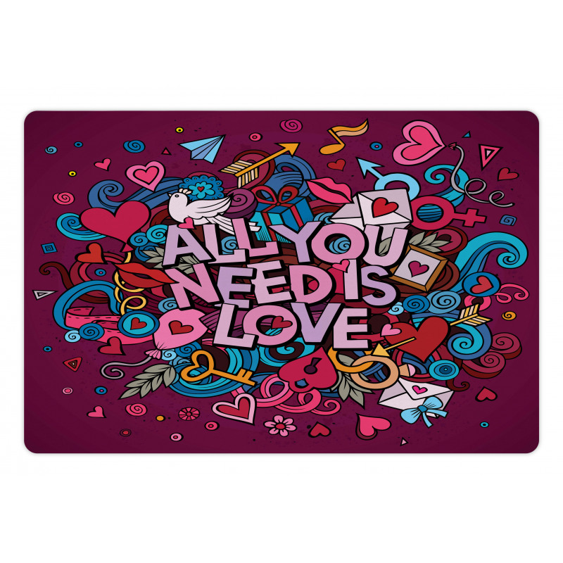 Colorful Cartoon Doodle Art Pet Mat