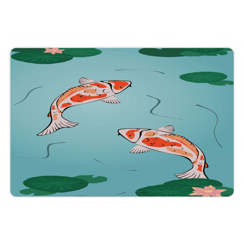 Japanese Koi Swimming Pond Pet Mat