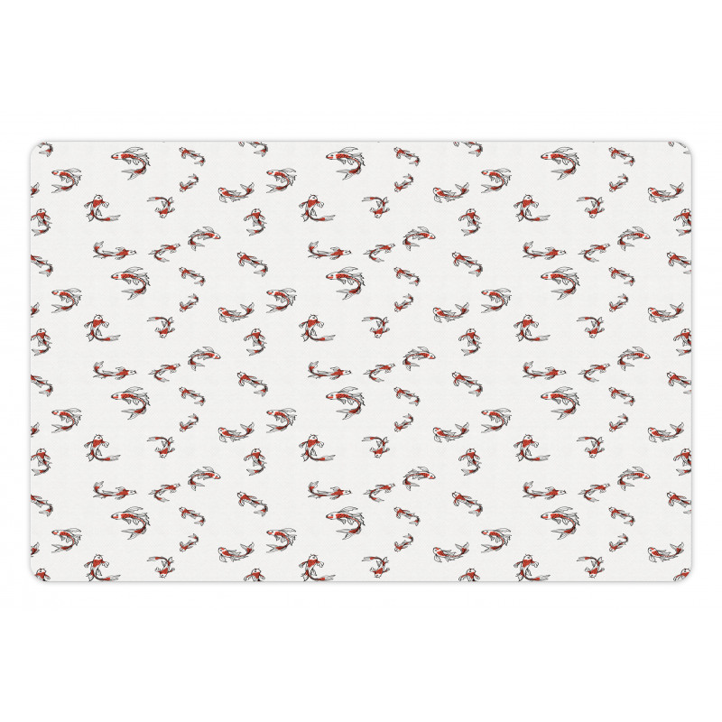 Oriental Art Carps Koi Pet Mat