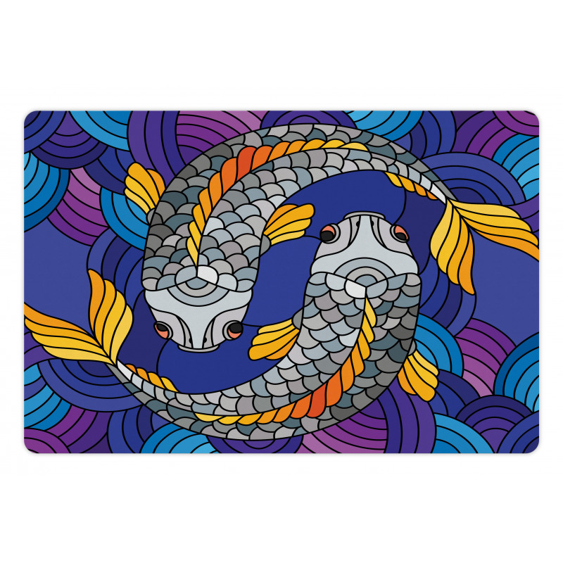 Stained Glass Style Fish Pet Mat