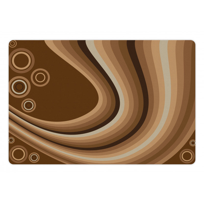 Abstract Wavy Lines Retro Pet Mat