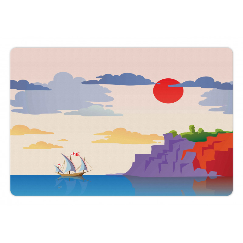 Coastal Landscape Ship Pet Mat