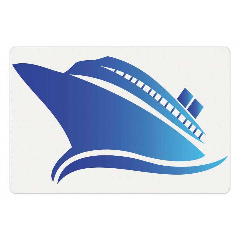 Abstract Blue Ship Pet Mat