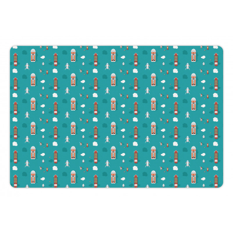 Top View of Sea Ships Pet Mat