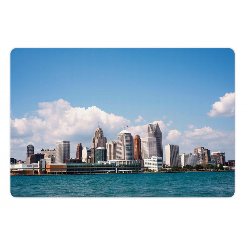 Downtown Detroit Skyline Pet Mat