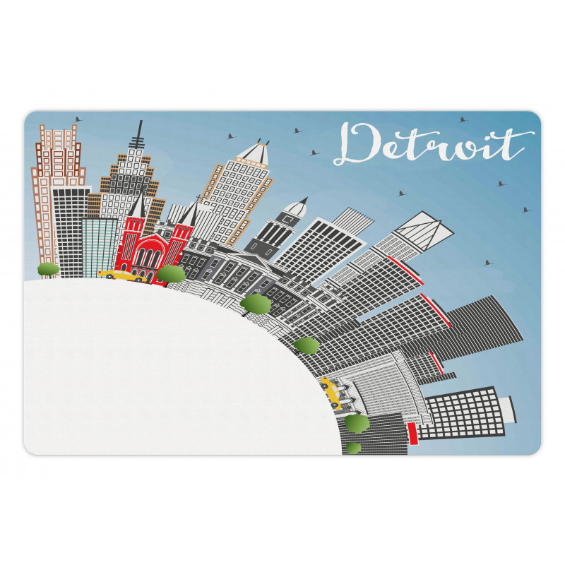 Detroit USA Skyline Art Pet Mat