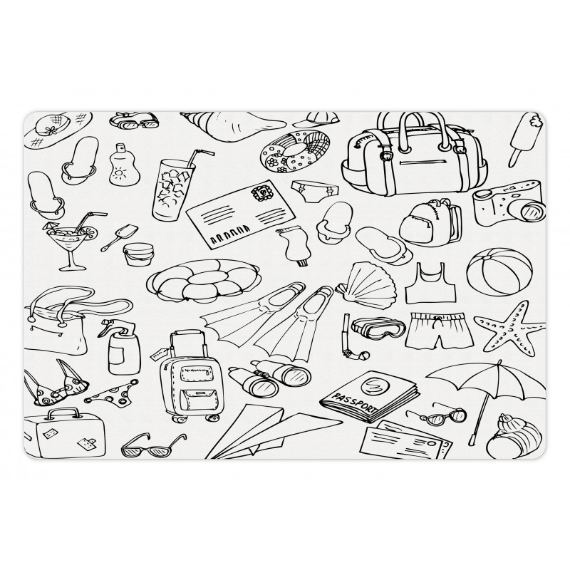 Sea Hand-drawn Sketches Art Pet Mat