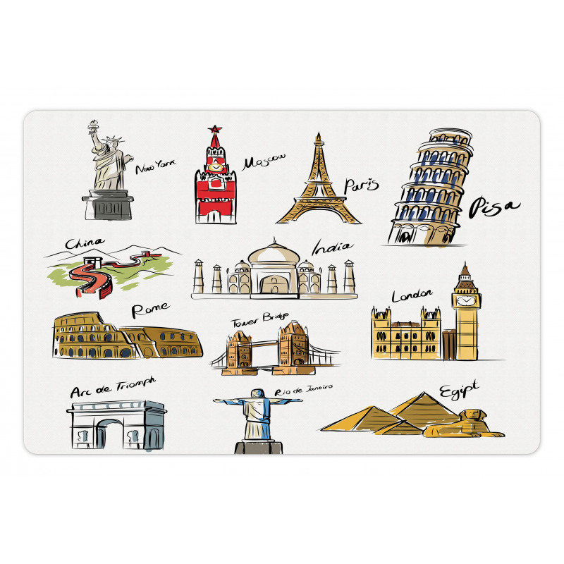 Famous Landmarks Tourism Pet Mat