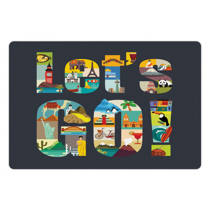 Lets Go Touristic Places Pet Mat