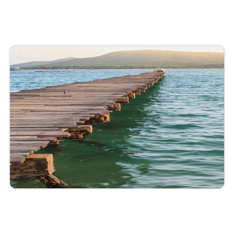 Wood Bridge Pier Sea Pet Mat