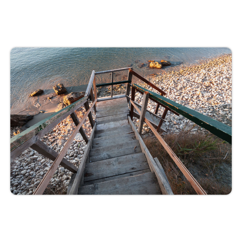 Wooden Stairs Greece Pet Mat