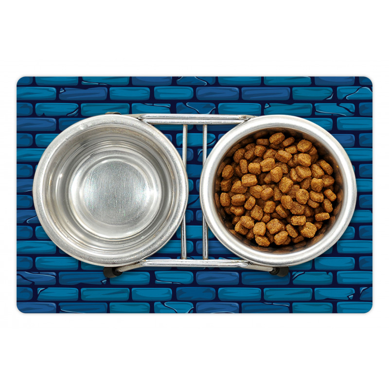 Blue Colored Stone Wall Pet Mat